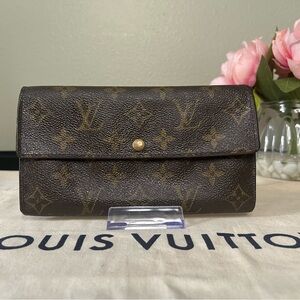 Louis Vuitton Monogram Sarah Canvas Flap Wallet